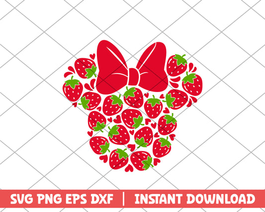Minnie mouse strawberry cartoon svg