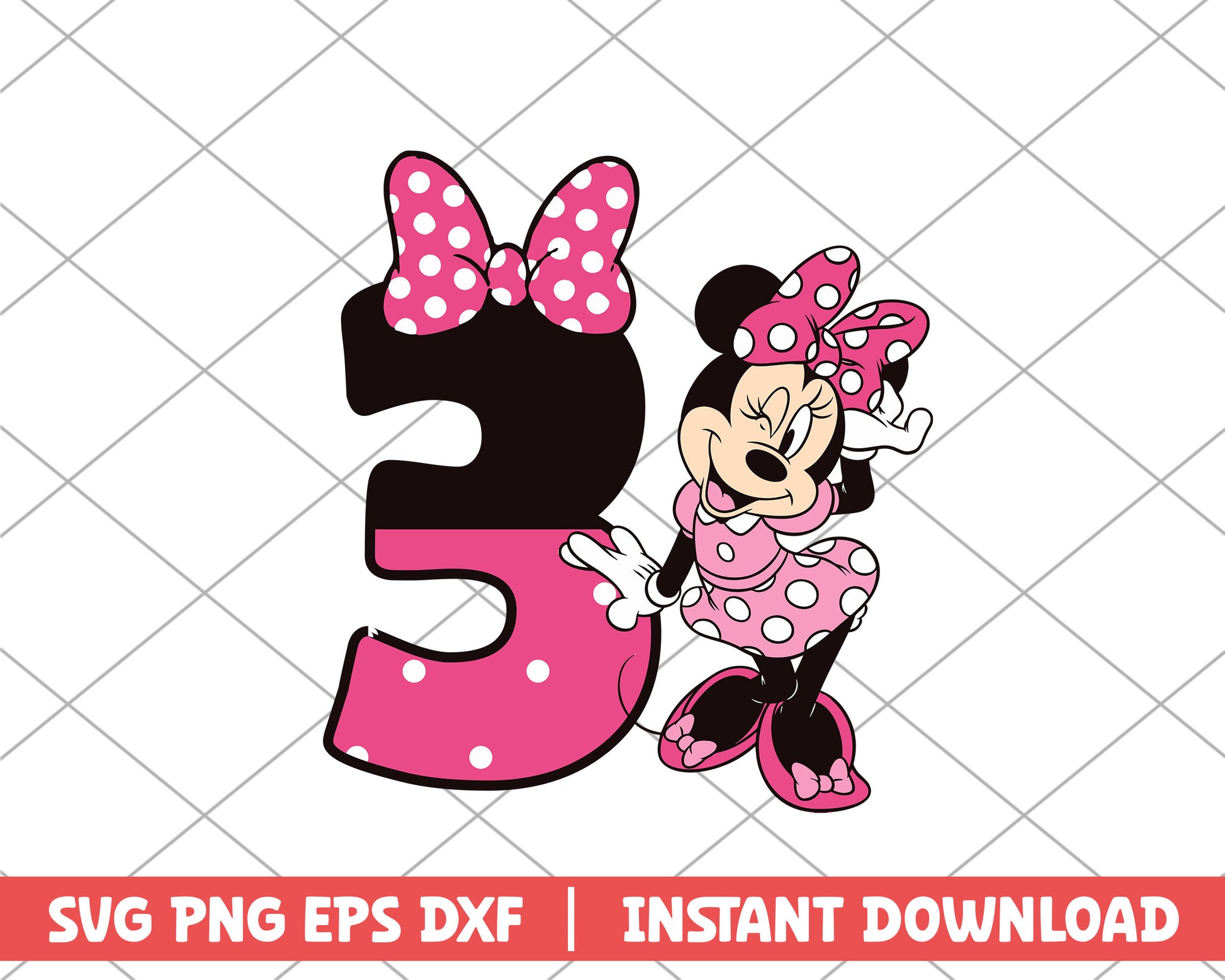 Minnie mouse three disney svg 