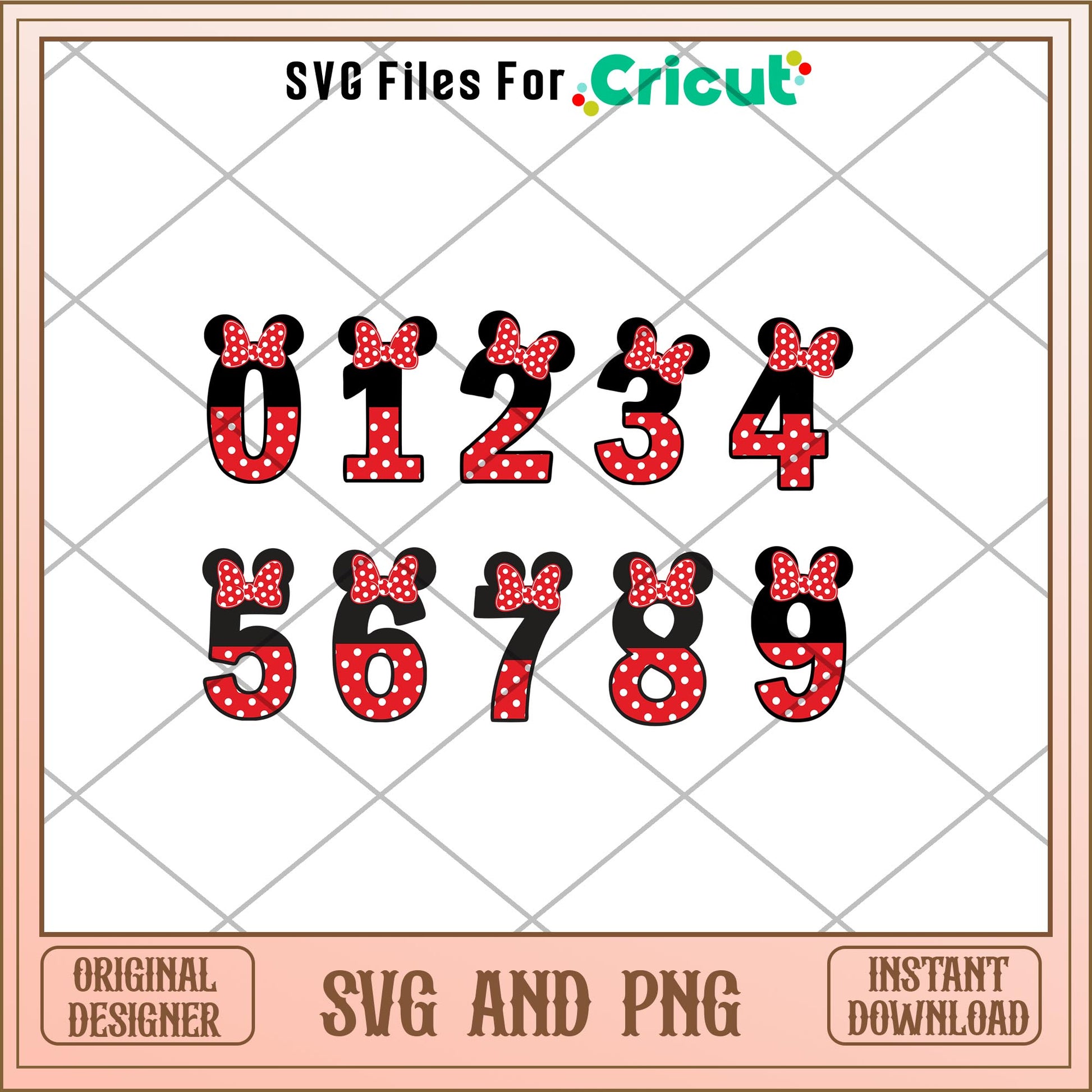 Disney Minnie mouse number svg bundle