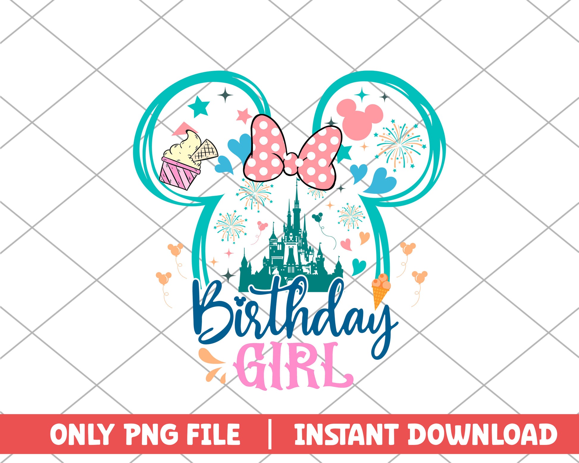 Minnie pastel birthday girl disney png