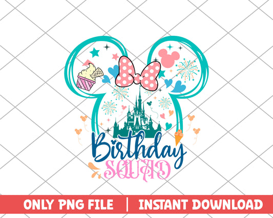 Minnie pastel birthday squad disney png