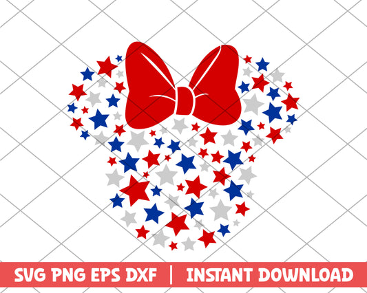 Minnie patriotic star cartoon svg
