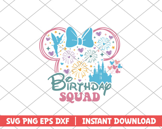 Minnie pink birthday squad disney svg 