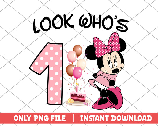 Minnie pink look who's disney png