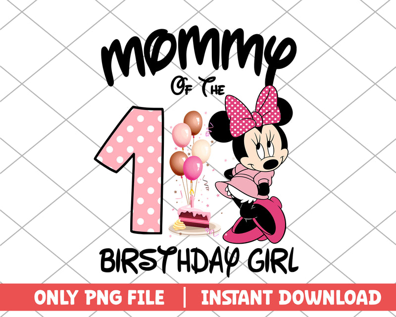 Minnie pink mommy of the birthday girl disney png