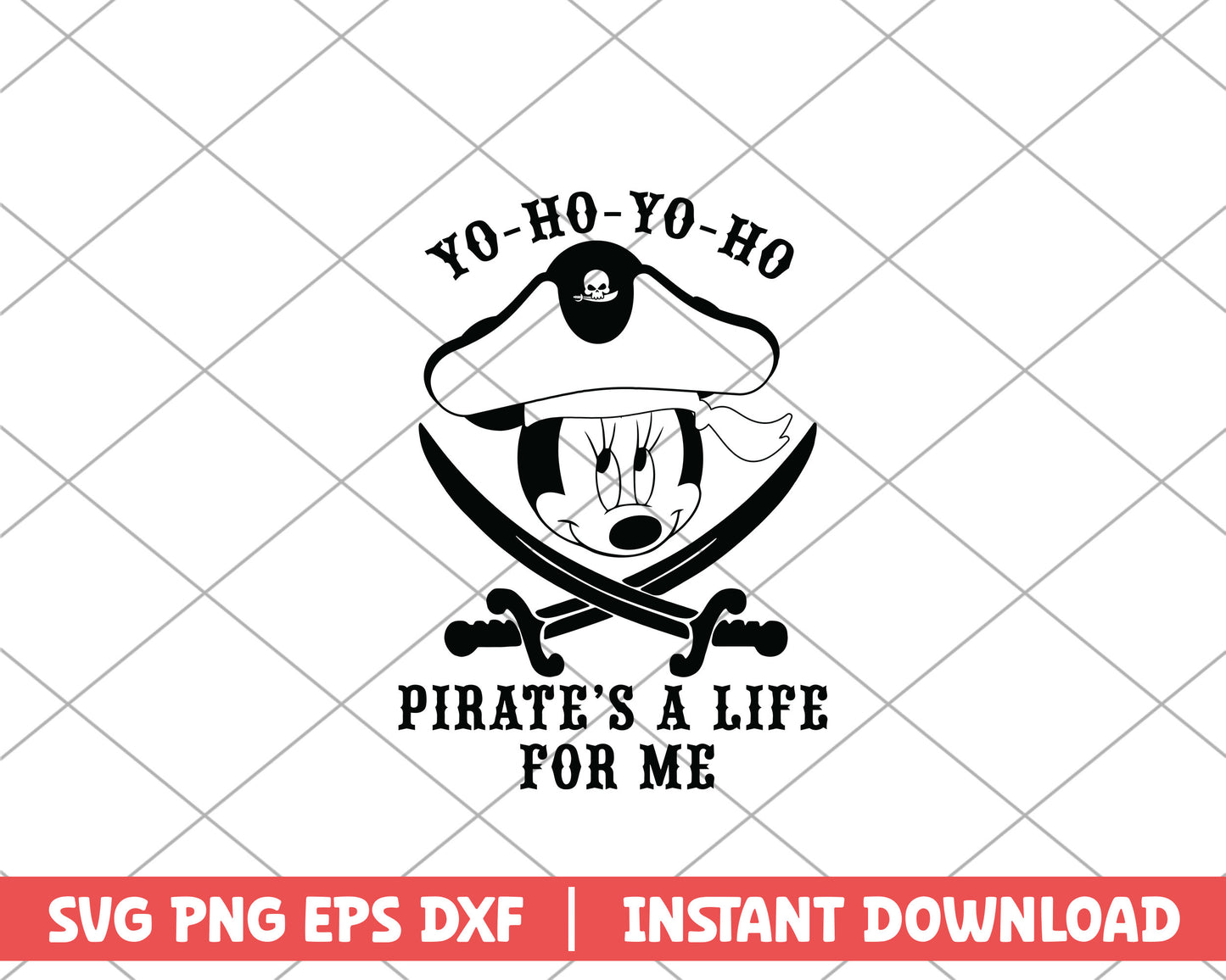 Minnie pirate's a life for me disney svg