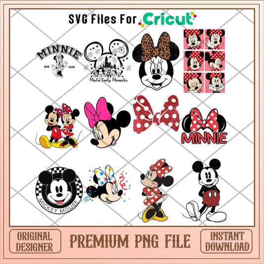 Disney Minnie head art png bundle