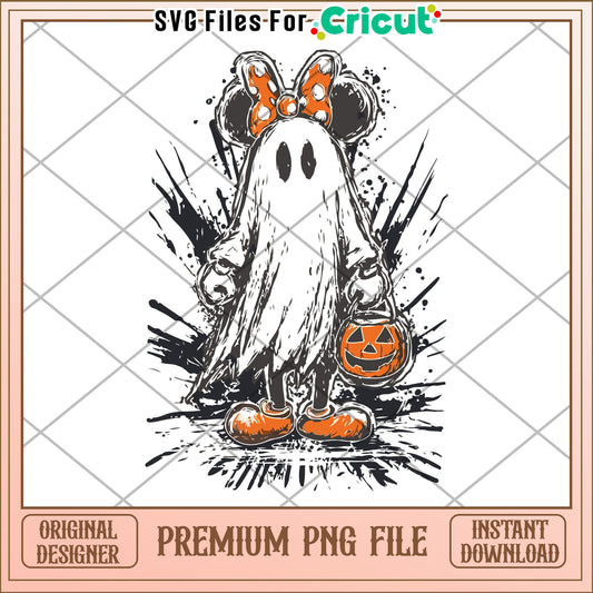 Minnies mouse halloween ghost png, halloween png, spooky season png