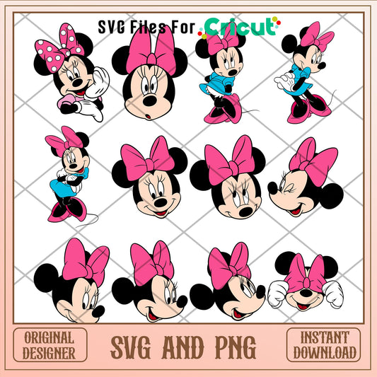 Disney Minnie mouse head svg bundle