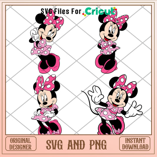 Disney Minnie mouse in pink svg bundle