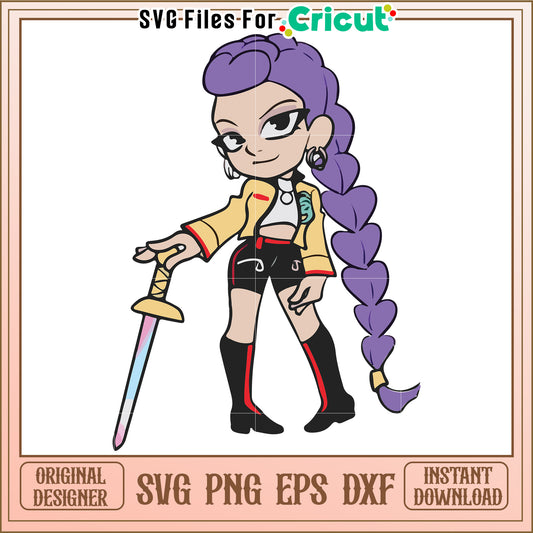 Mira character svg, kpop band svg, kpop demon hunters svg