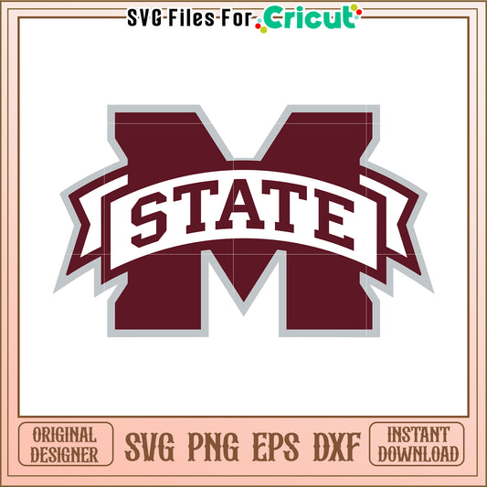 Mississippi State M Logo SVG Design for Cricut, Perfect for Craft Projects