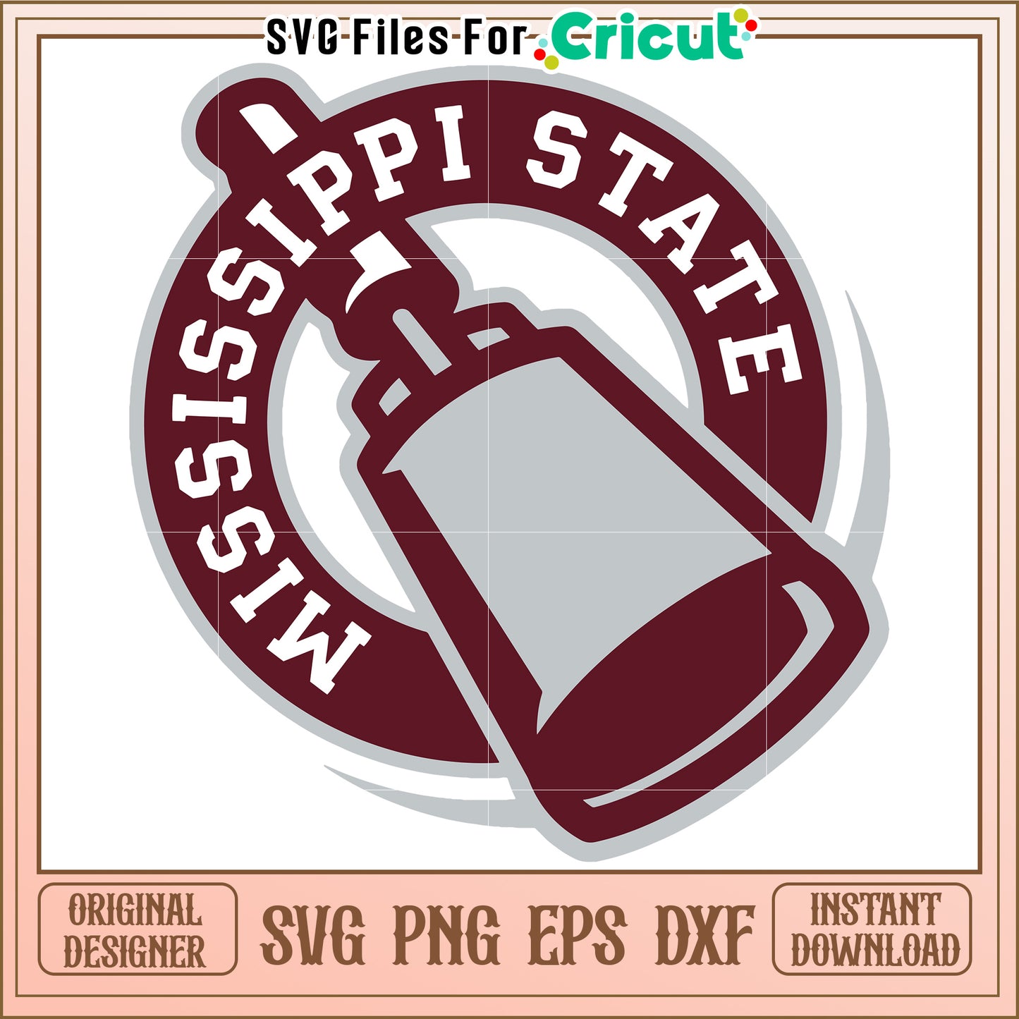 Mississippi State SVG File for Cricut, perfect for DIY projects and crafts