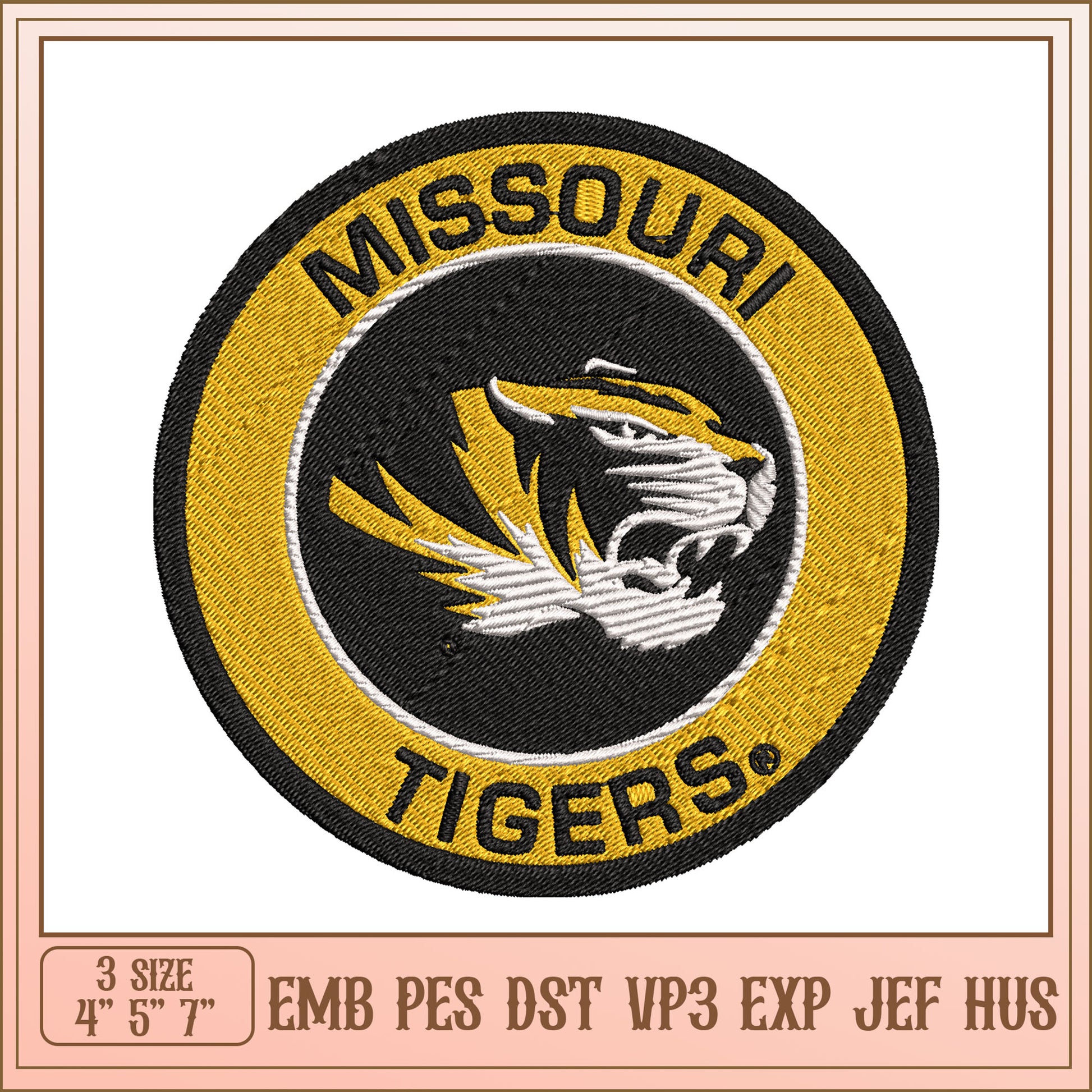 Missouri Tigers Embroidery Design