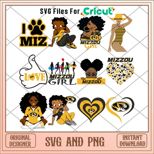 Missouri Tigers girl svg, Missouri Tigers svg bundle, NCAA svg