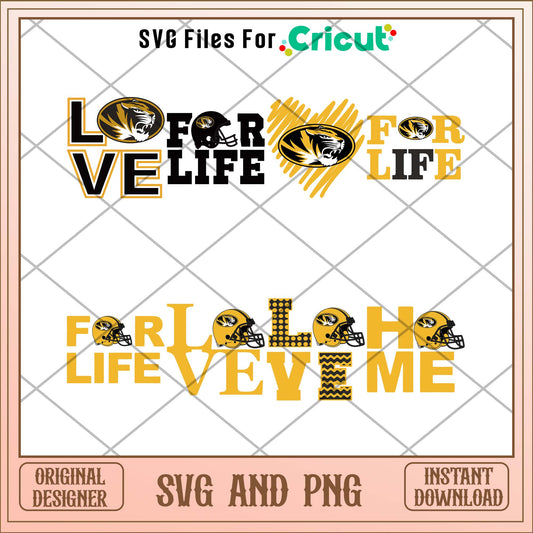 Missouri Tigers love svg, Missouri Tigers svg bundle, NCAA svg