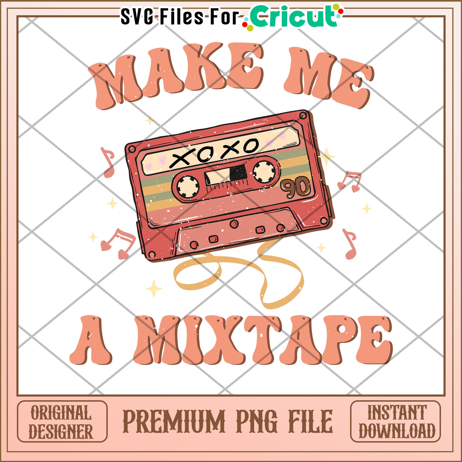 Mixtape Cassette PNG Design