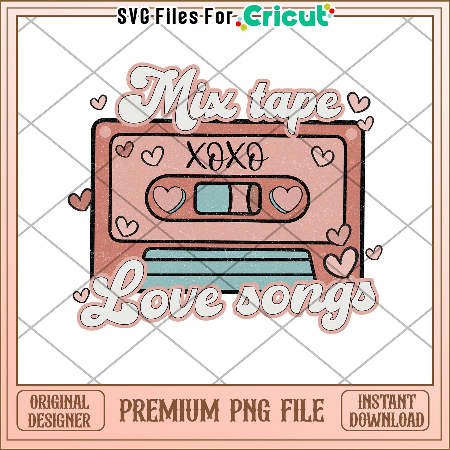 Mixtape Love Songs PNG Design