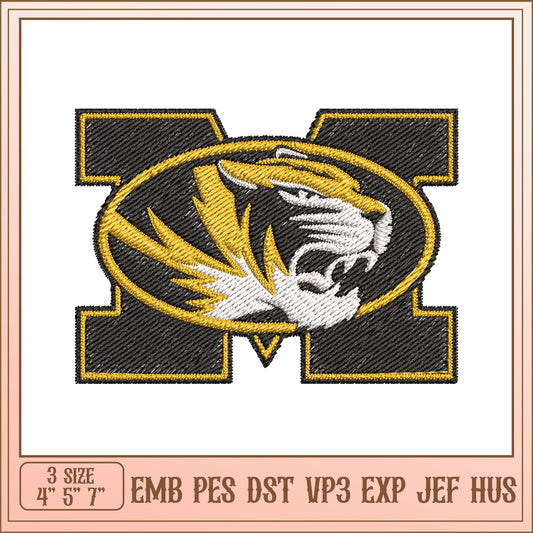 Mizzou Tiger Embroidery Design