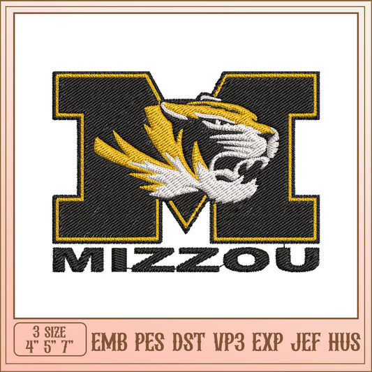 Mizzou Tiger Embroidery Design