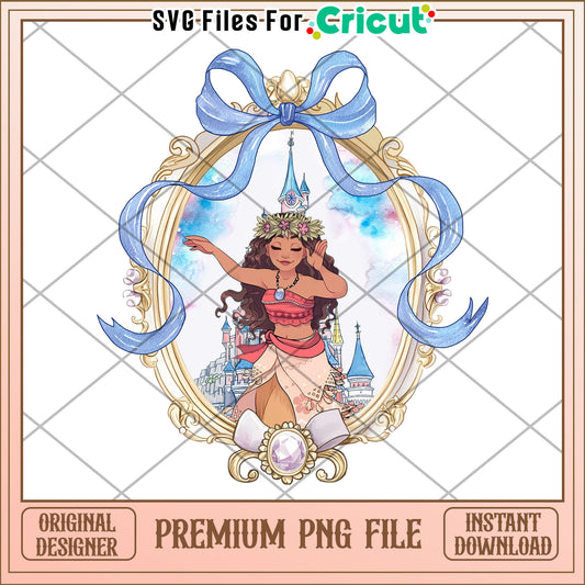 Moana Disney Princess PNG Frame Watercolor