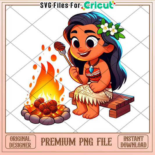Moana PNG Campfire Cricut Design