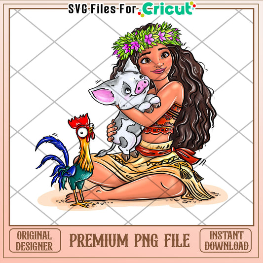 Moana PNG Cricut Design, Instant Download