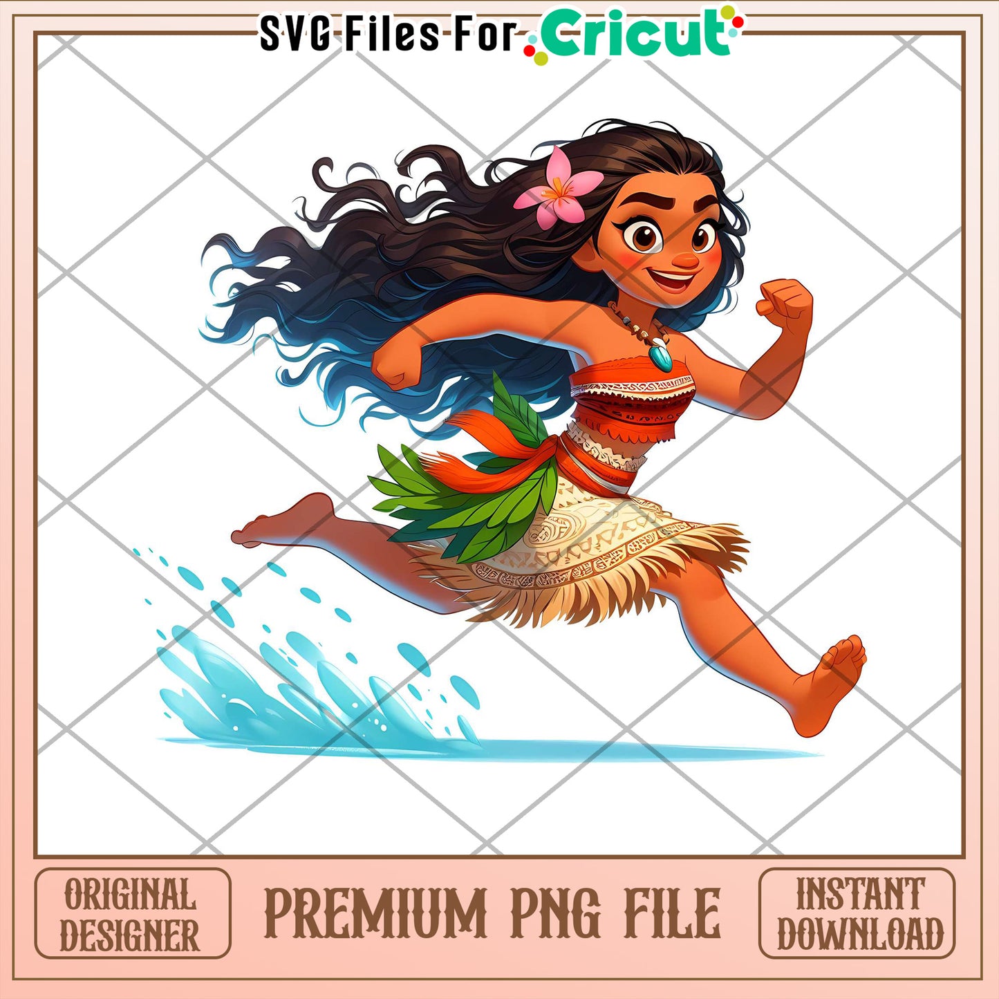 Moana PNG Running Cricut Design