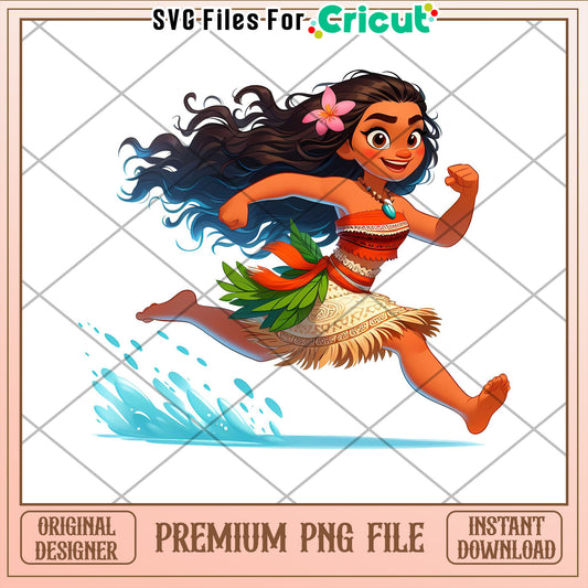Moana PNG Running Cricut Design
