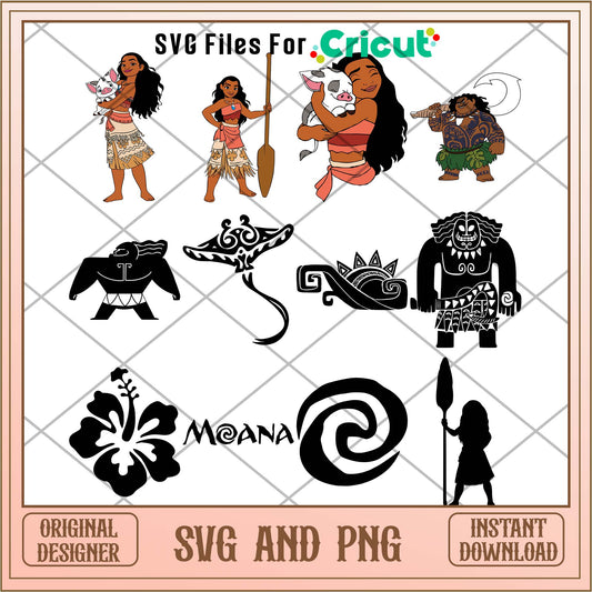 Disney Moana princess SVG Bundle 