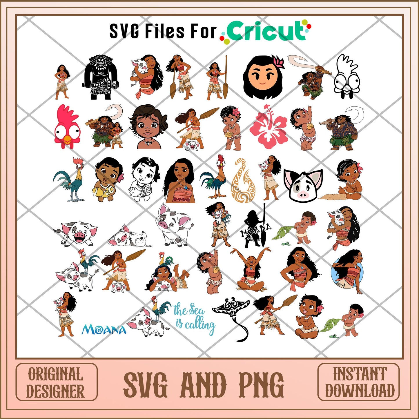 Disney Moana princess movie SVG bundle