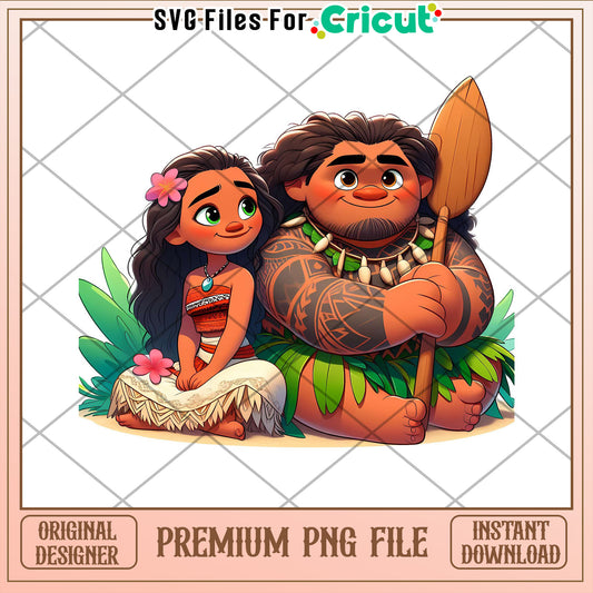 Moana & Maui PNG Cricut File