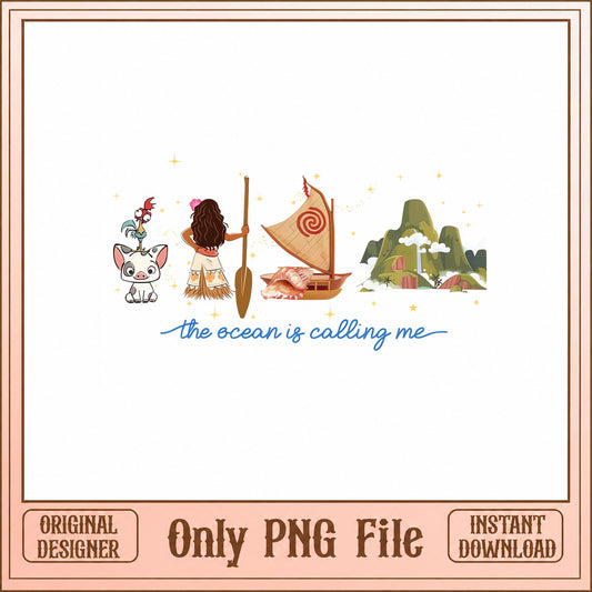 Moana SVG Bundle, Disney Princess SVG, Ocean Calling PNG