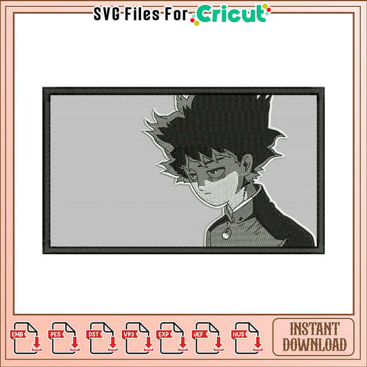 Mob Psycho 100 Embroidery Design Instant Download
