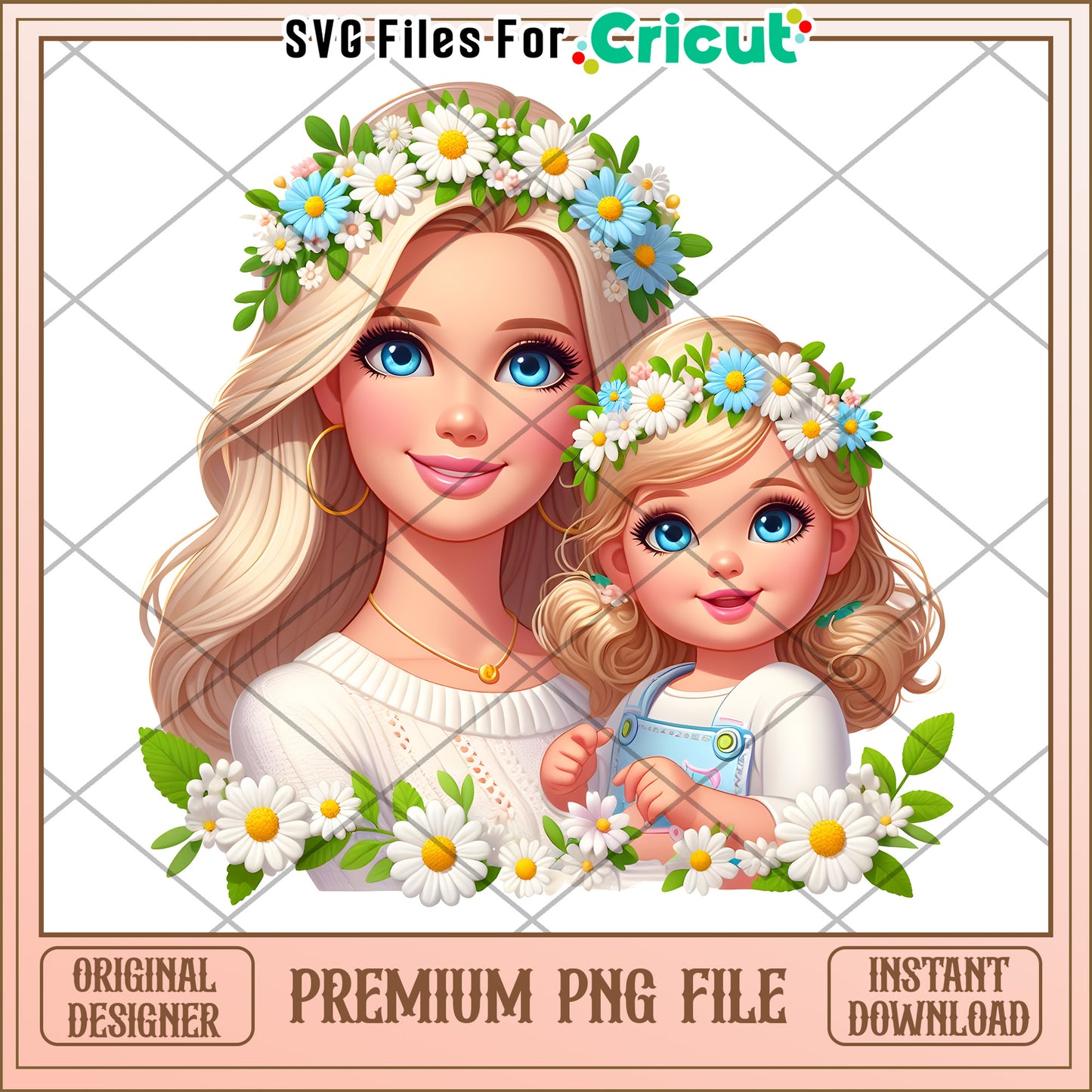 Mom Daughter PNG Sublimation Design