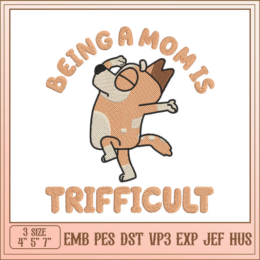 Mom Dog Embroidery Design