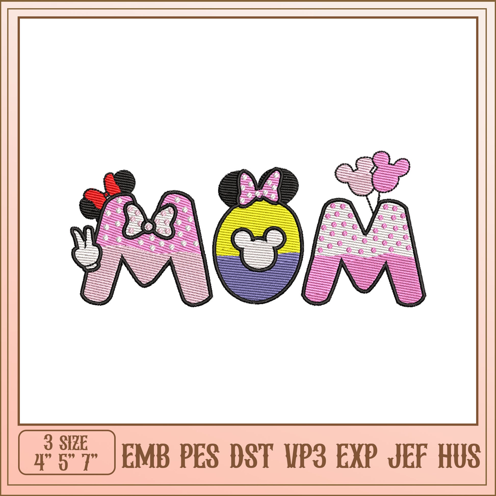 Mom Embroidery Design