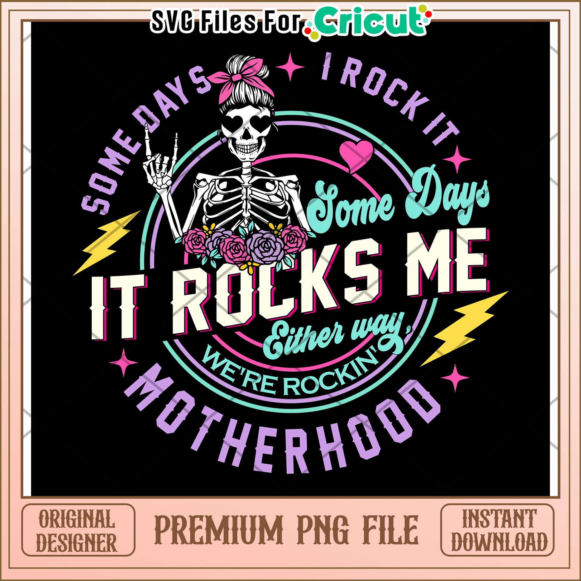 Mom Life Rocks PNG Sublimation Design