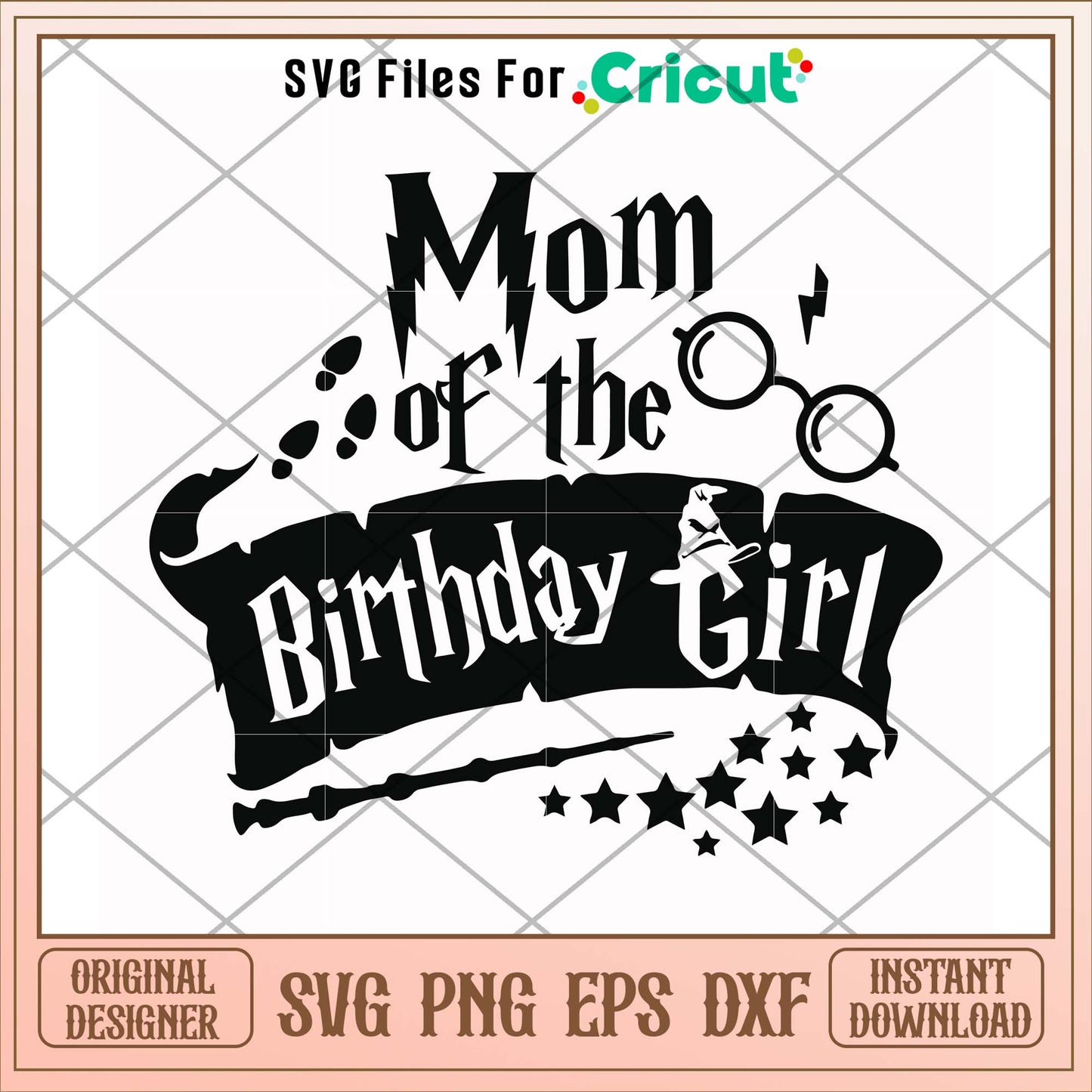 Mom of the birthday girl black svg, birthday svg, funny svg