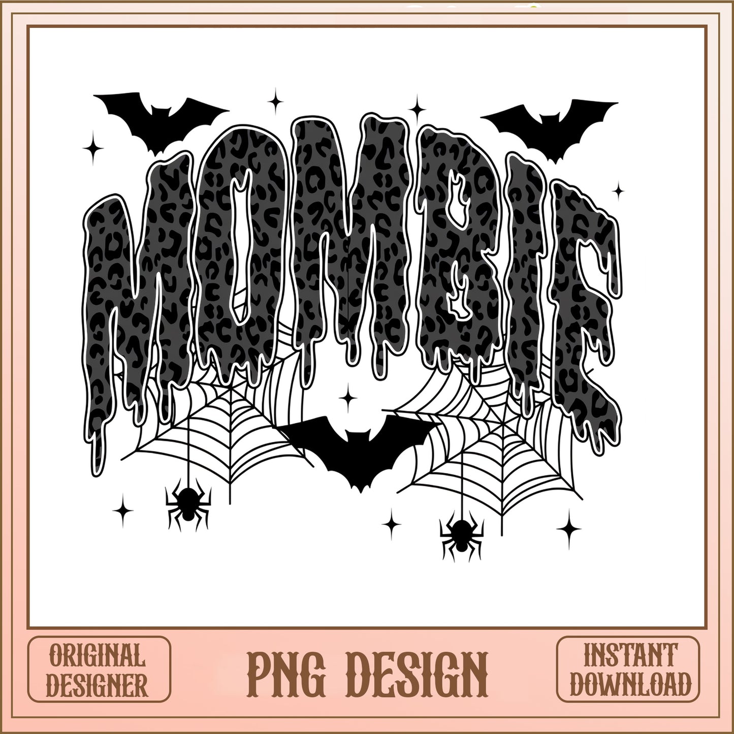 Mombie Halloween PNG, Leopard Mom Halloween Shirt, Spooky PNG