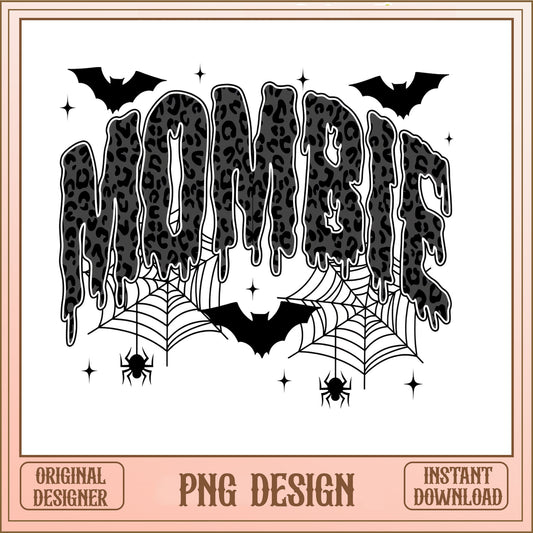 Mombie Halloween PNG, Leopard Mom Halloween Shirt, Spooky PNG