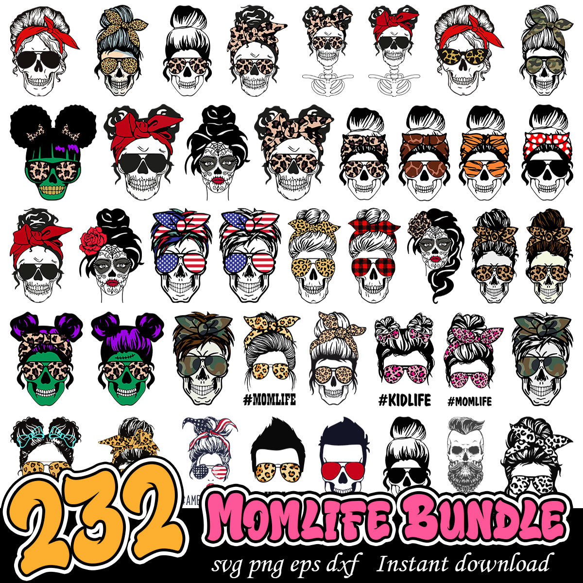 Momlife Bundle, Momlife skulls svg bundle, Mom svg bundle