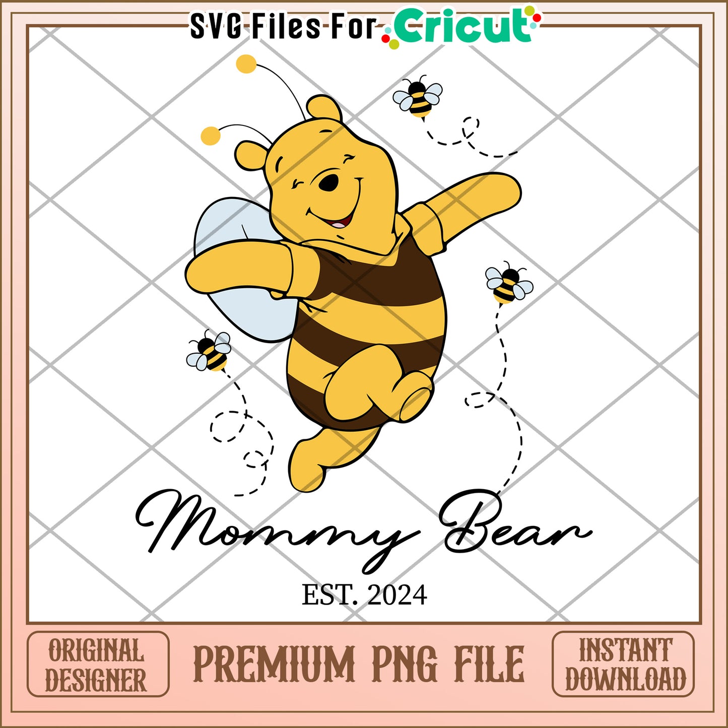 Mommy Bear PNG Sublimation Design