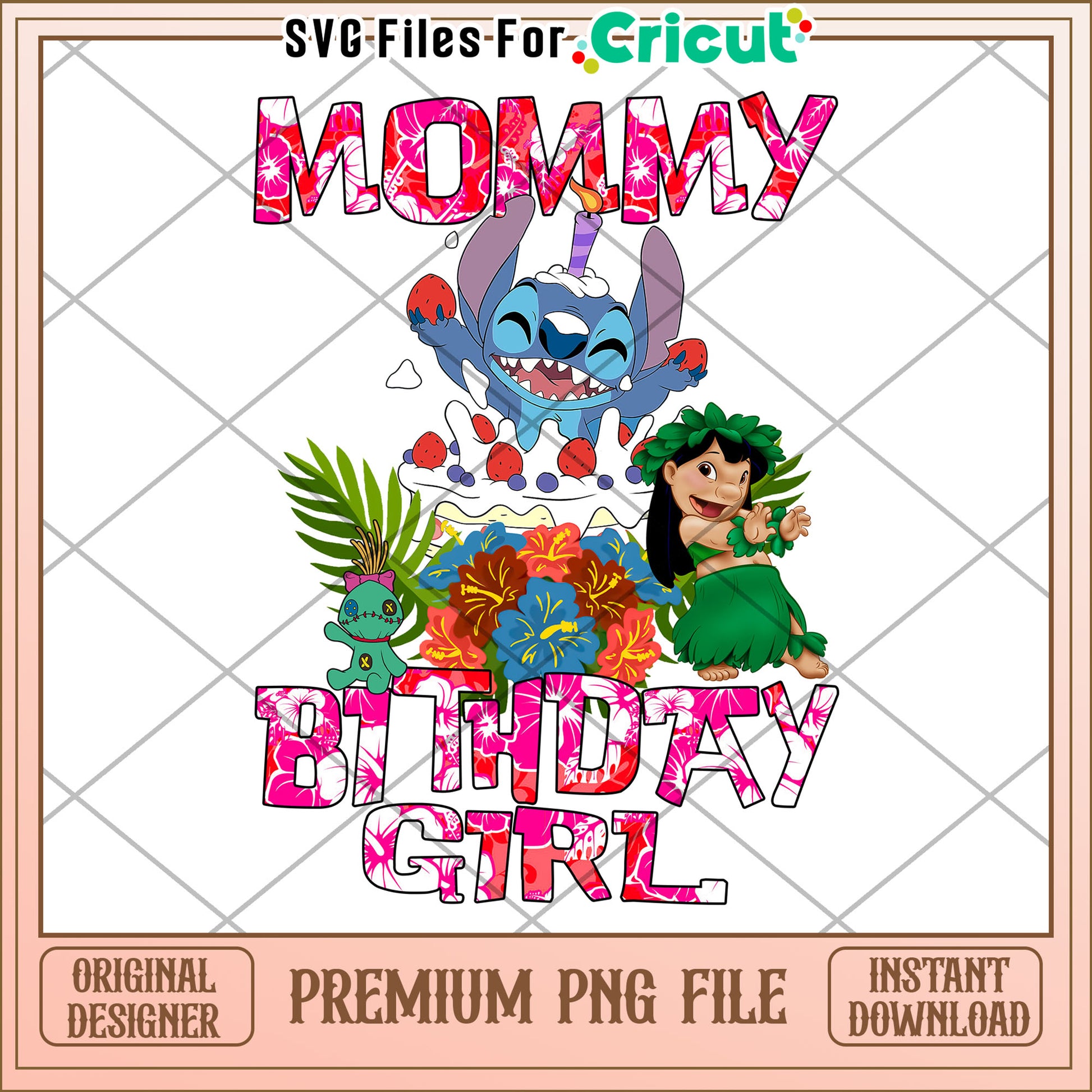 Mommy Birthday Girl PNG Stitch Lilo