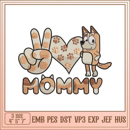 Mommy Embroidery Design with Dog