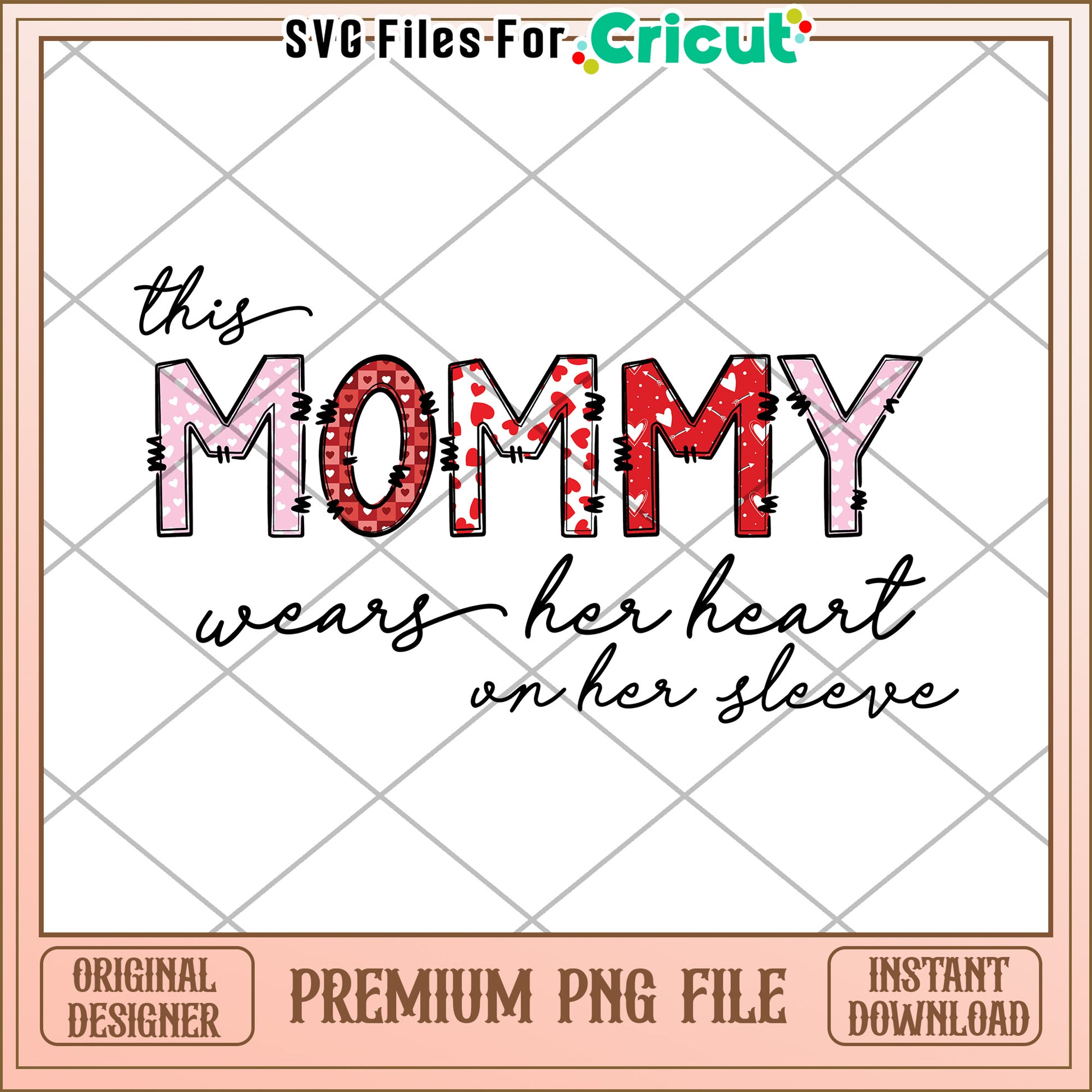 Mommy PNG Heart Sleeve Valentines Day Design
