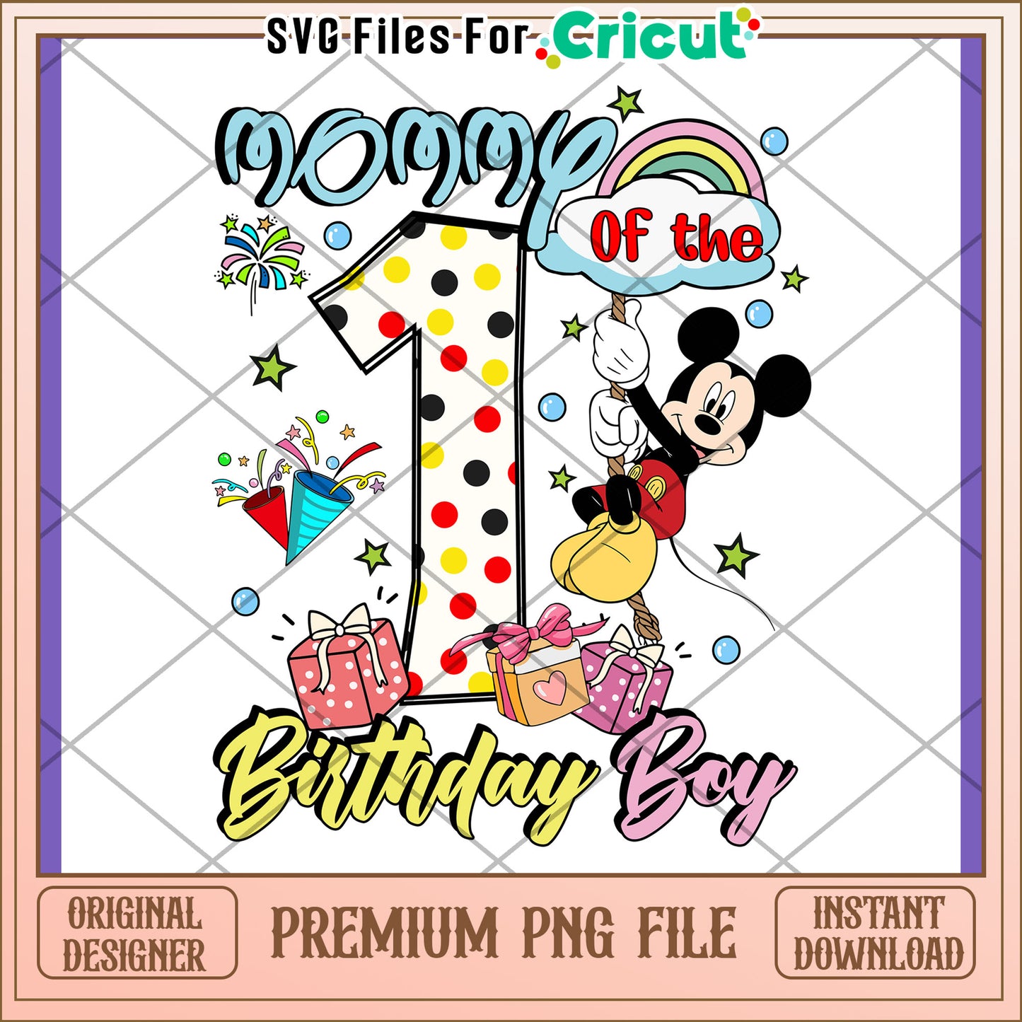 Mommy of the Birthday Boy First Birthday PNG Design