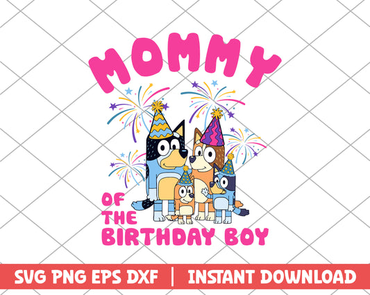 Mommy of the birthday boy cartoon svg