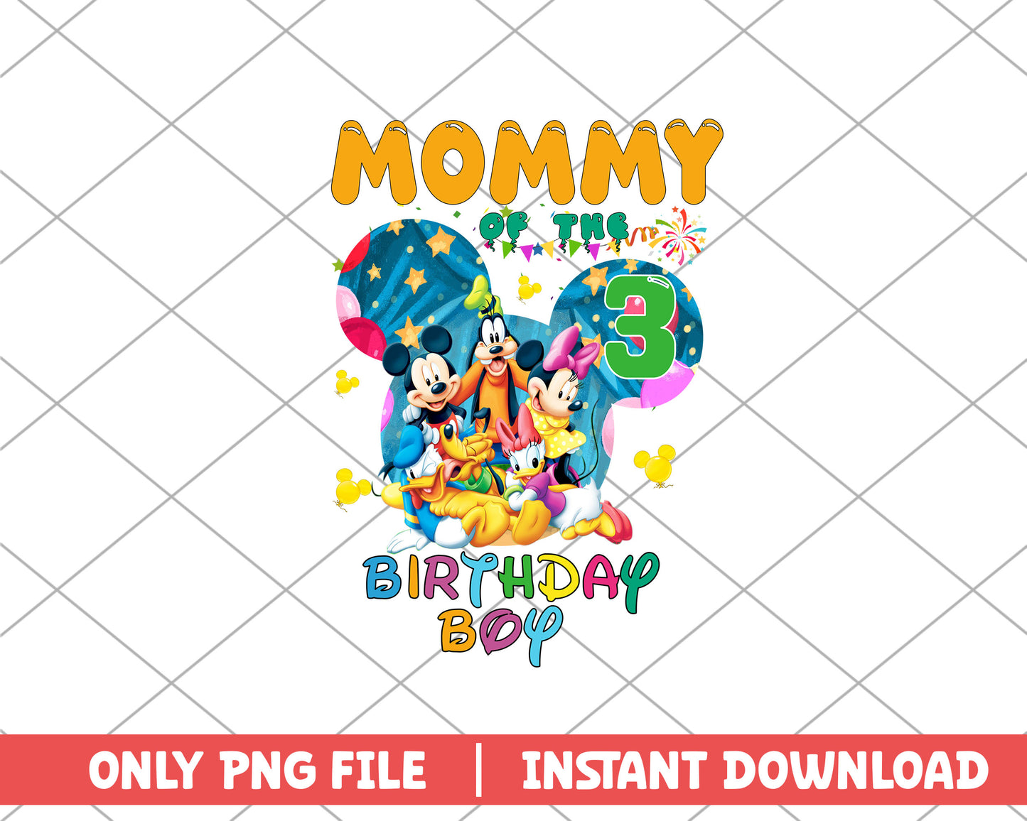 Mommy of the birthday boy three disney png