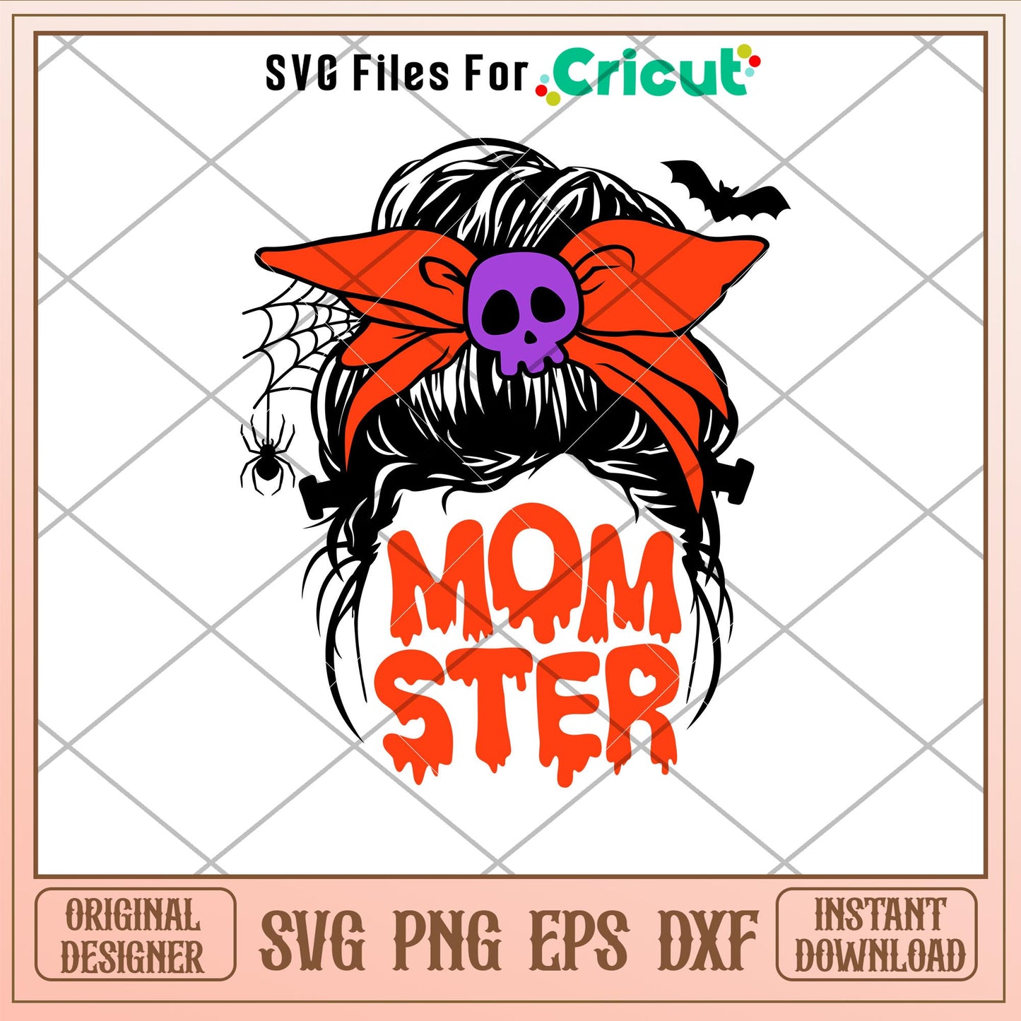 Momster Messy Bun 1, Momster Svg